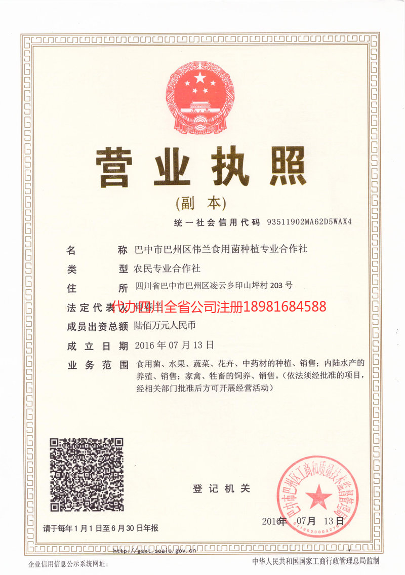 昆明昆明伟兰食用菌种植专业合作社